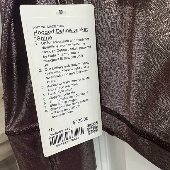 Lululemon Platinum Fitted Zip-Up Jacket with Hood NWT - Picture 3 of 5